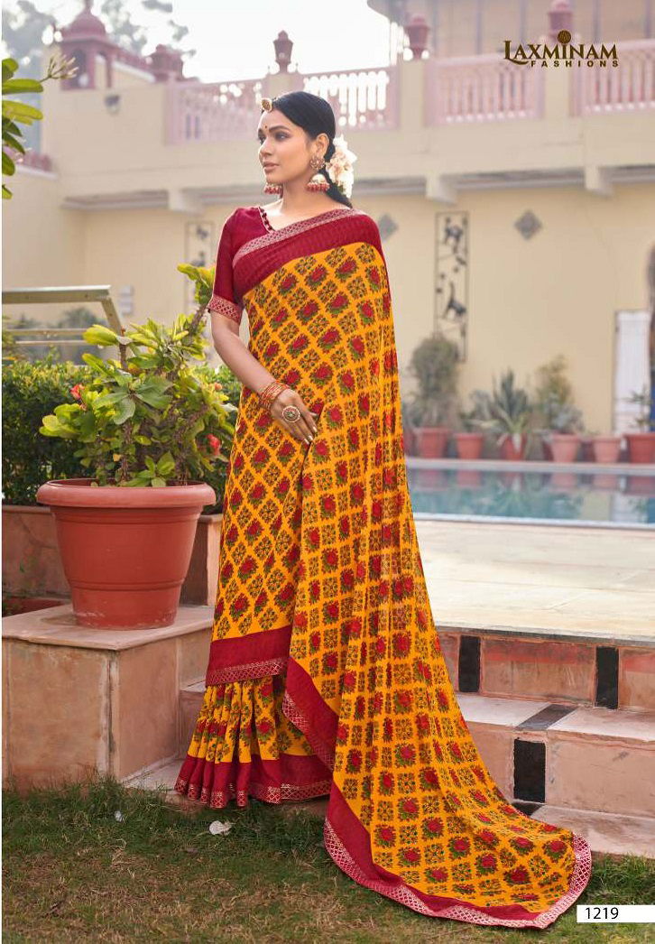 Laxminam Shruthi 3 Fancy Party Wear Georgette Designer Saree Collection